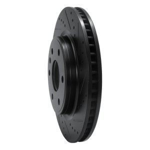 Buick Enclave Brake Rotor (1) - Front Right - R1 Concepts - Drilled & Slotted - Black - `07-`17